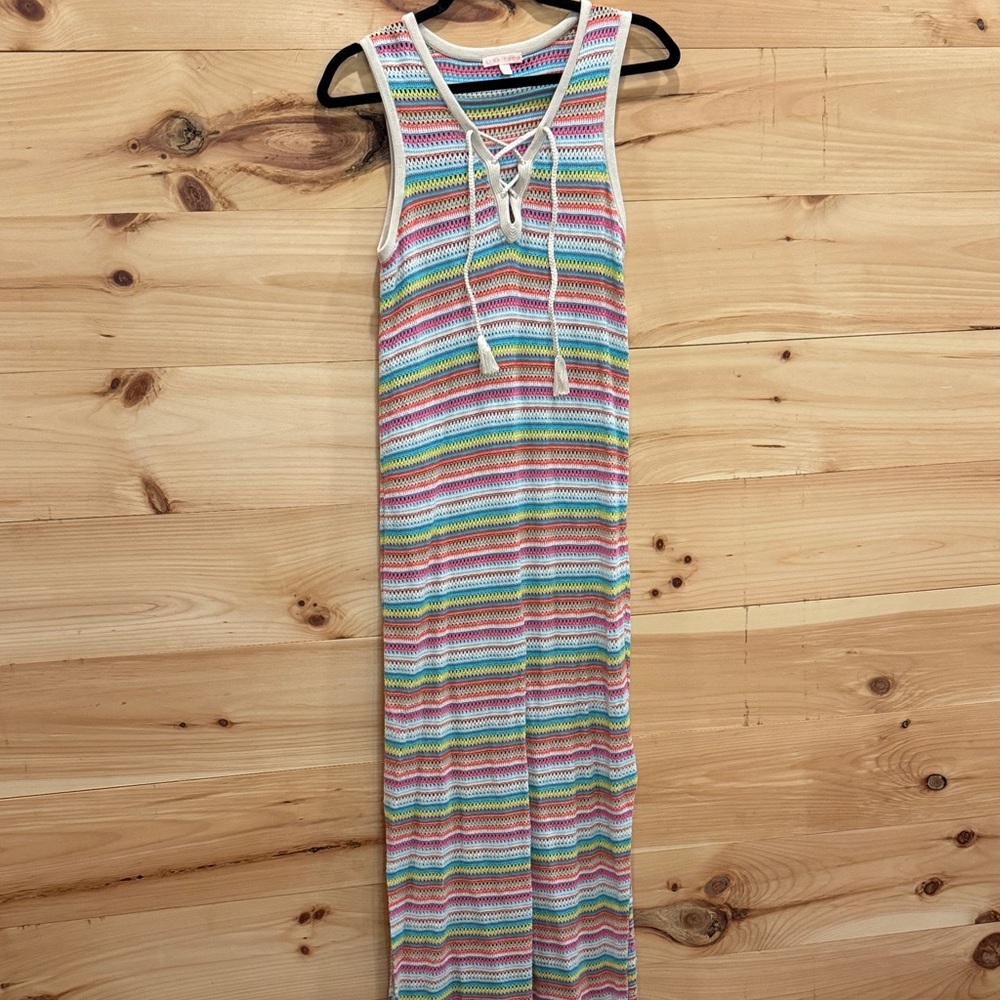 Lisa Todd Colorful Striped Lace-Up Dress